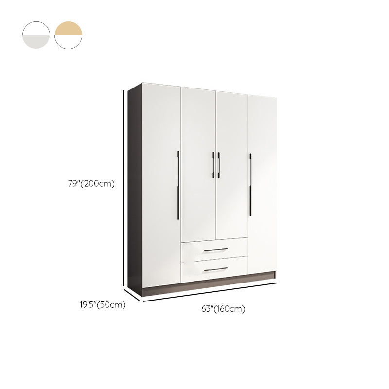 ヒンジ付きエンジニアリングウッドワードローブクローゼットモダンワードローブキャビネット