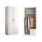 White Hinged Wardrobe Armoire with Garment Rod Modern Wardrobe Closet