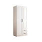 White Hinged Wardrobe Armoire with Garment Rod Modern Wardrobe Closet