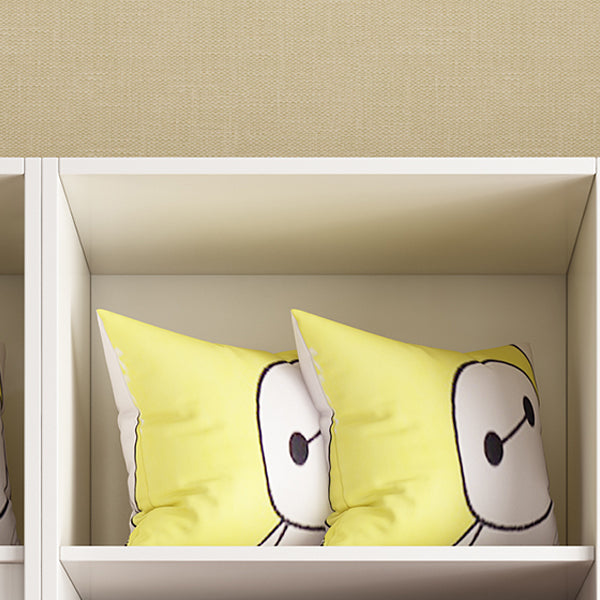 White Hinged Wardrobe Armoire with Garment Rod Modern Wardrobe Closet