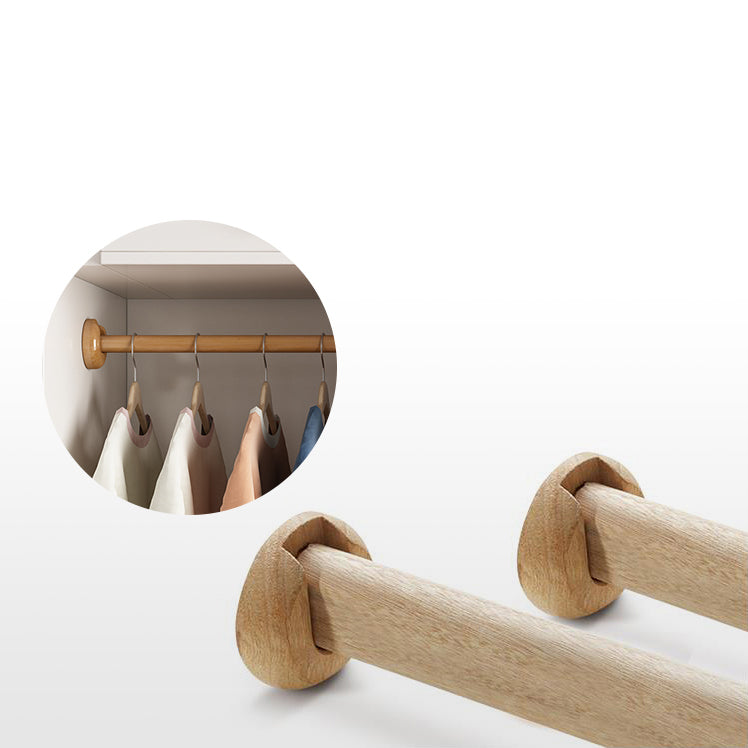 White Hinged Wardrobe Armoire with Garment Rod Modern Wardrobe Closet