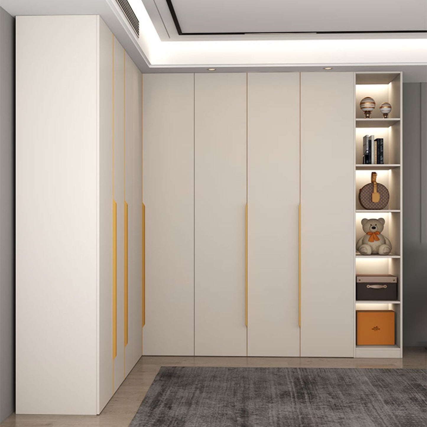 Moderne scharnierende garderobe -kast Wit gemanipuleerde houten garderobe armoire
