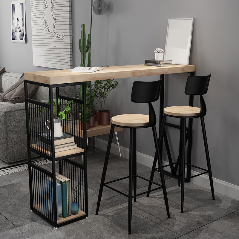 Industrial Rectangle Bistro Bar Desk Solid Wood Bistro Table for Indoor Without Chairs Clearhalo 'Bar Furniture' 'Bar Tables' 'bar_tables' 'furn' 'furn_bar_tables' 'Furniture' 'Kitchen & Dining Furniture' 6832286