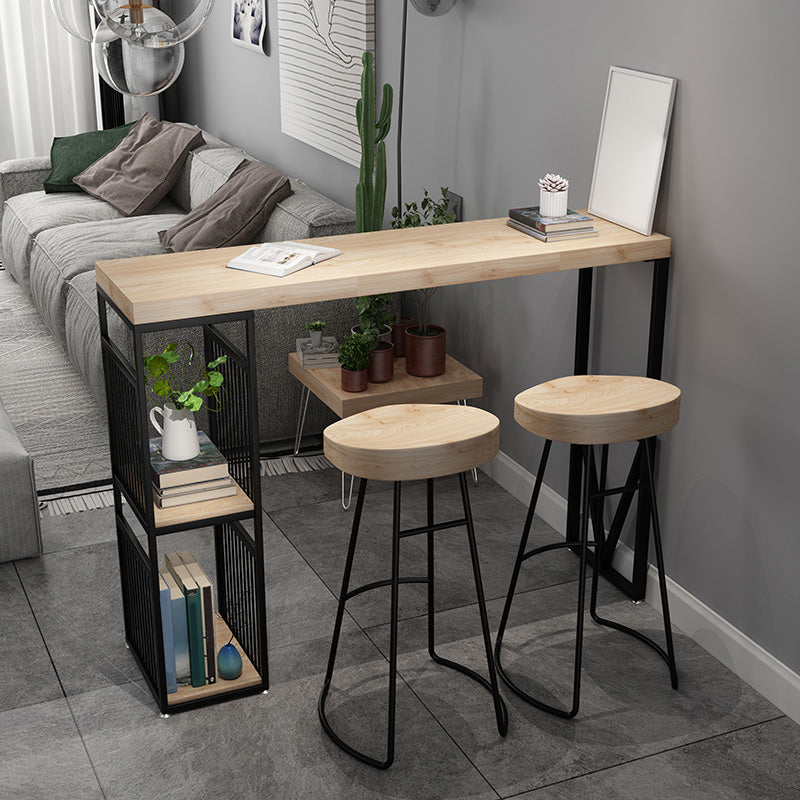 Industrial Rectangle Bistro Bar Desk Solid Wood Bistro Table for Indoor 70.9"L x 15.7"W x 41.3"H Without Chairs Clearhalo 'Bar Furniture' 'Bar Tables' 'bar_tables' 'furn' 'furn_bar_tables' 'Furniture' 'Kitchen & Dining Furniture' 6832288