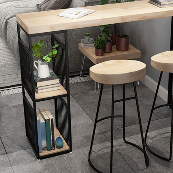 Industrial Rectangle Bistro Bar Desk Solid Wood Bistro Table for Indoor Clearhalo 'Bar Furniture' 'Bar Tables' 'bar_tables' 'furn' 'furn_bar_tables' 'Furniture' 'Kitchen & Dining Furniture' 6832289