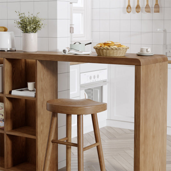 Modern Style Bar Table Pine Solid Wood Double pedestal Bar Dining Table with Storage Clearhalo 'Bar Furniture' 'Bar Tables' 'bar_tables' 'furn' 'furn_bar_tables' 'Furniture' 'Kitchen & Dining Furniture' 6832308