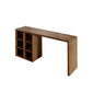 Modern Style Bar Table Pine Solid Wood Double pedestal Bar Dining Table with Storage 86.6"L x 17.7"W x 41.3"H Khaki Without Chairs Clearhalo 'Bar Furniture' 'Bar Tables' 'bar_tables' 'furn' 'furn_bar_tables' 'Furniture' 'Kitchen & Dining Furniture' 6832315