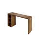 Modern Style Bar Table Pine Solid Wood Double pedestal Bar Dining Table with Storage 63"L x 17.7"W x 41.3"H Light Brown Without Chairs Clearhalo 'Bar Furniture' 'Bar Tables' 'bar_tables' 'furn' 'furn_bar_tables' 'Furniture' 'Kitchen & Dining Furniture' 6832317