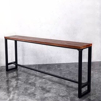 Industrial Rectangle Bistro Bar Desk Pine Solid Wood Bistro Table with Footrest Without Chairs Clearhalo 'Bar Furniture' 'Bar Tables' 'bar_tables' 'furn' 'furn_bar_tables' 'Furniture' 'Kitchen & Dining Furniture' 6832333