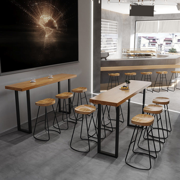 Industrial Rectangle Bar Table Solid Wood Bar Dining Table for Indoor Clearhalo 'Bar Furniture' 'Bar Tables' 'bar_tables' 'furn' 'furn_bar_tables' 'Furniture' 'Kitchen & Dining Furniture' 6832356