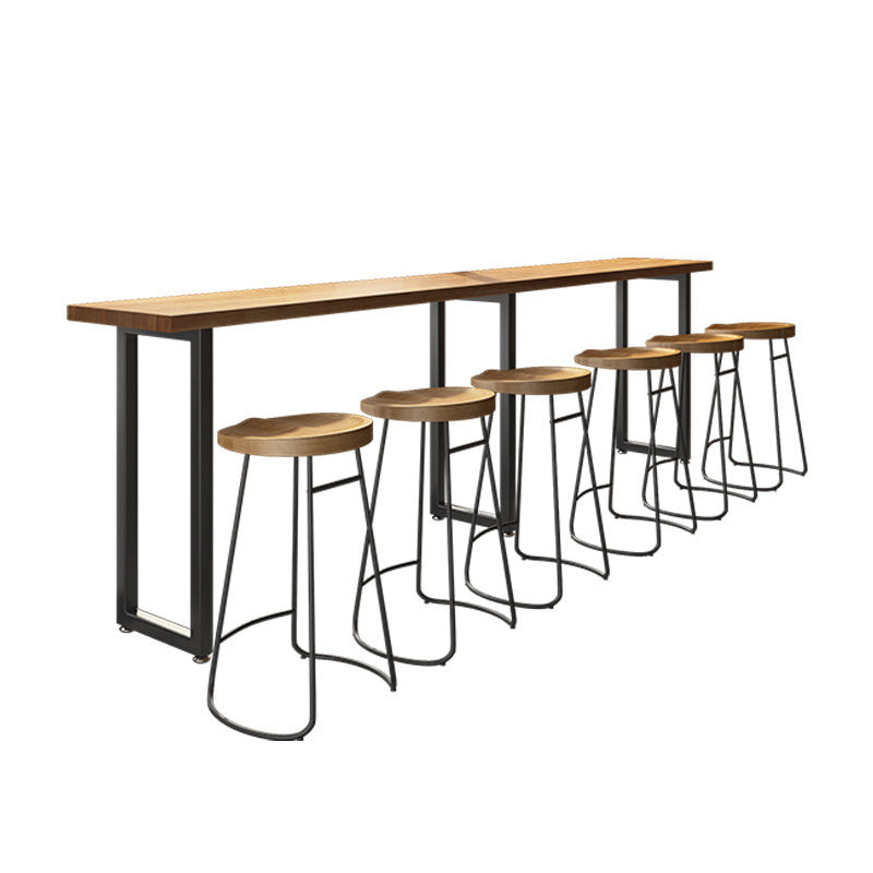 Industrial Rectangle Bar Table Solid Wood Bar Dining Table for Indoor Without Chairs Clearhalo 'Bar Furniture' 'Bar Tables' 'bar_tables' 'furn' 'furn_bar_tables' 'Furniture' 'Kitchen & Dining Furniture' 6832358