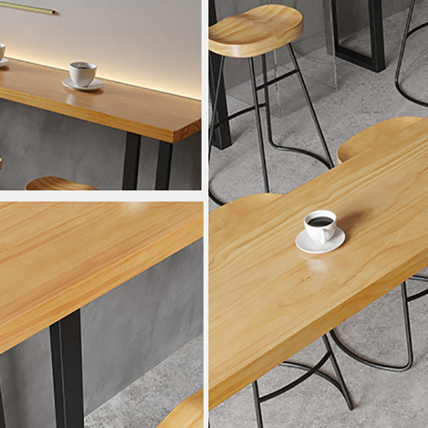 Industrial Rectangle Bar Table Solid Wood Bar Dining Table for Indoor Clearhalo 'Bar Furniture' 'Bar Tables' 'bar_tables' 'furn' 'furn_bar_tables' 'Furniture' 'Kitchen & Dining Furniture' 6832361