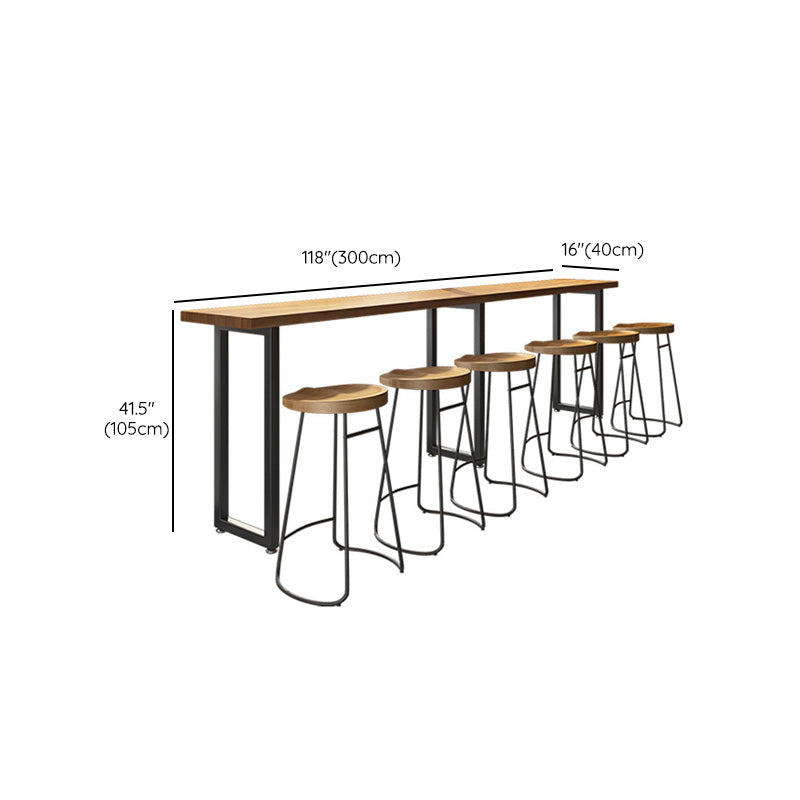 Industrial Rectangle Bar Table Solid Wood Bar Dining Table for Indoor Clearhalo 'Bar Furniture' 'Bar Tables' 'bar_tables' 'furn' 'furn_bar_tables' 'Furniture' 'Kitchen & Dining Furniture' 6832362
