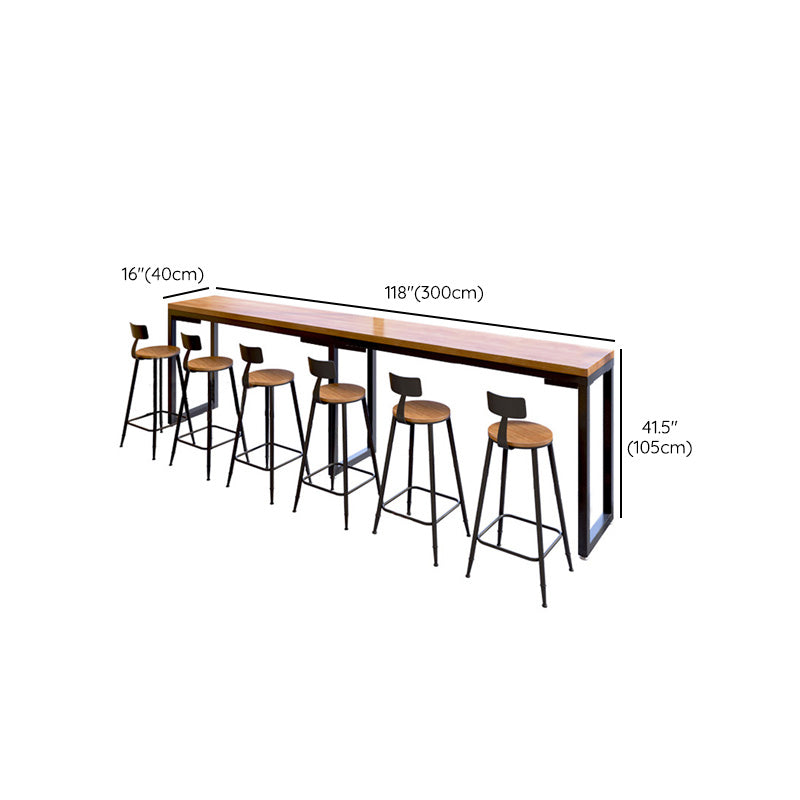 Industrial Rectangle Bar Height Table Solid Wood Bistro Bar Desk for Indoor Clearhalo 'Bar Furniture' 'Bar Tables' 'bar_tables' 'furn' 'furn_bar_tables' 'Furniture' 'Kitchen & Dining Furniture' 6832377