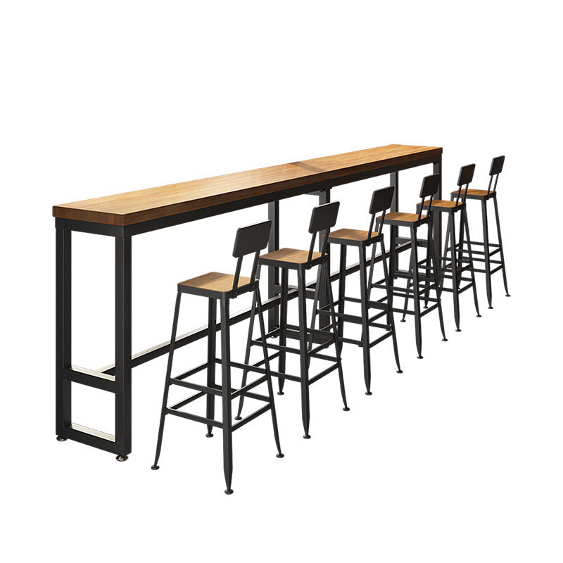 Wood Top Bar Table Rectangle Bar Table for Kitchen Living Room Coffee Room Without Chairs Clearhalo 'Bar Furniture' 'Bar Tables' 'bar_tables' 'furn' 'furn_bar_tables' 'Furniture' 'Kitchen & Dining Furniture' 6832385