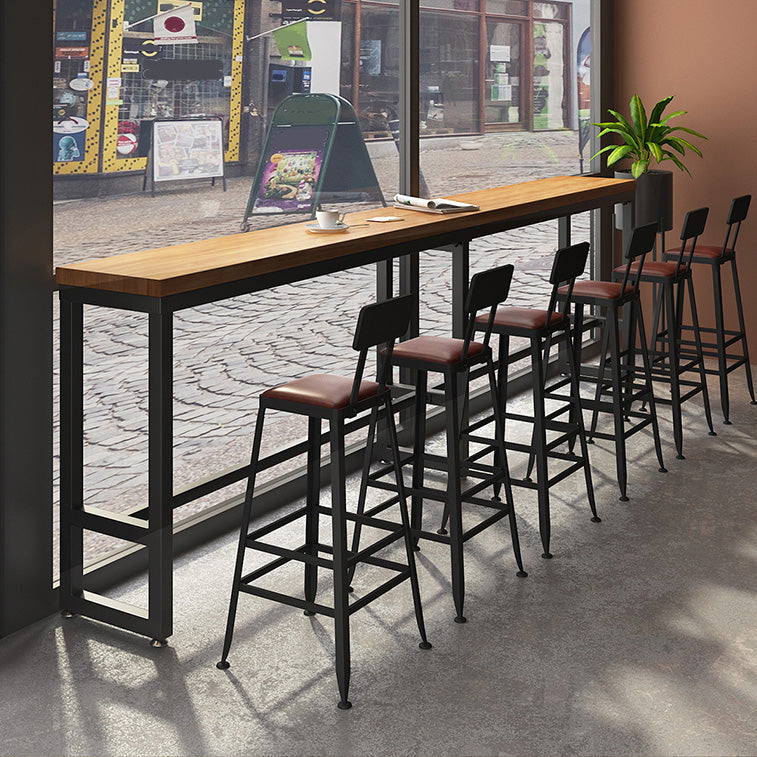 Wood Top Bar Table Rectangle Bar Table for Kitchen Living Room Coffee Room Clearhalo 'Bar Furniture' 'Bar Tables' 'bar_tables' 'furn' 'furn_bar_tables' 'Furniture' 'Kitchen & Dining Furniture' 6832388