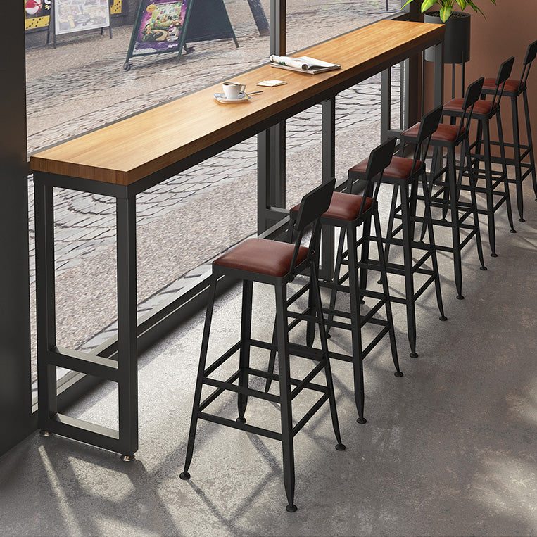 Wood Top Bar Table Rectangle Bar Table for Kitchen Living Room Coffee Room Clearhalo 'Bar Furniture' 'Bar Tables' 'bar_tables' 'furn' 'furn_bar_tables' 'Furniture' 'Kitchen & Dining Furniture' 6832389