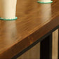 Bartafel met houten blad, moderne eettafel met metalen onderstel voor koffiekamer