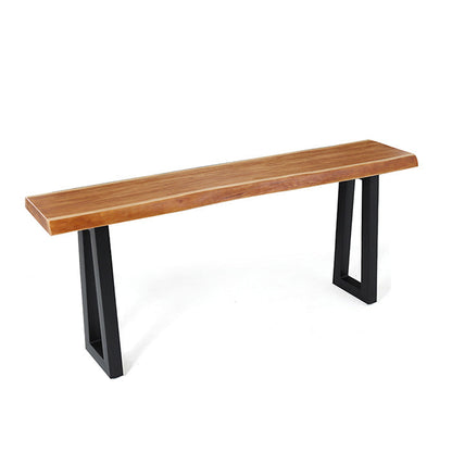 Wood Top Bar Table Rectangle Dining Table with Metal Base for Kitchen Without Chairs Clearhalo 'Bar Furniture' 'Bar Tables' 'bar_tables' 'furn' 'furn_bar_tables' 'Furniture' 'Kitchen & Dining Furniture' 6832450