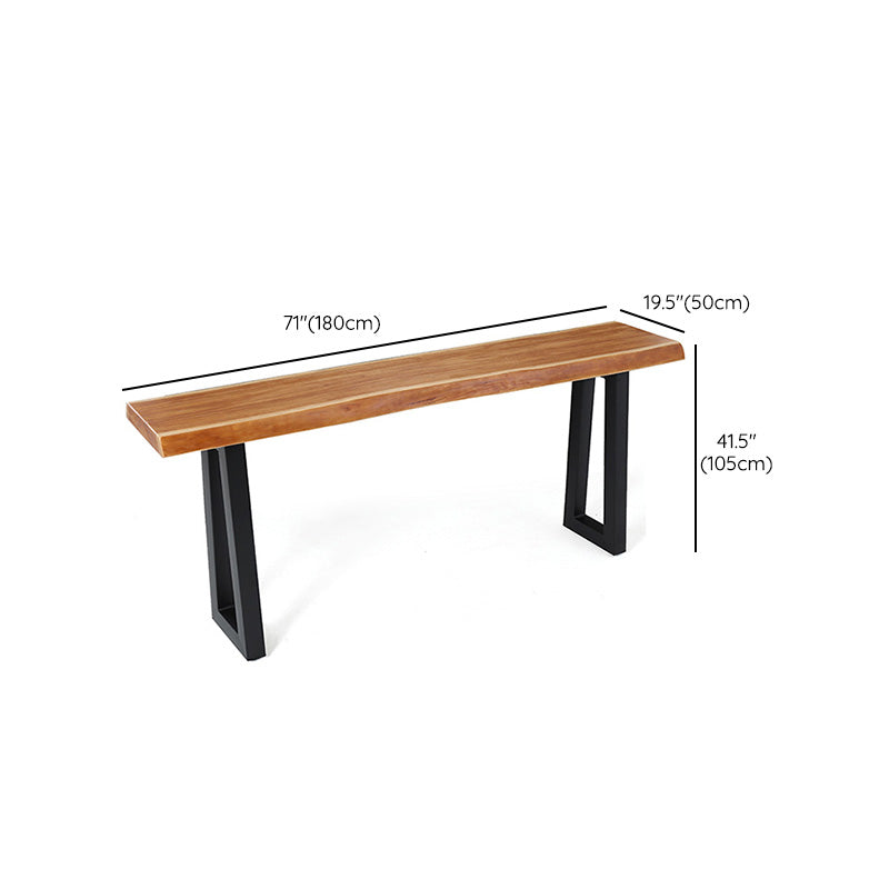 Wood Top Bar Table Rectangle Dining Table with Metal Base for Kitchen Clearhalo 'Bar Furniture' 'Bar Tables' 'bar_tables' 'furn' 'furn_bar_tables' 'Furniture' 'Kitchen & Dining Furniture' 6832457