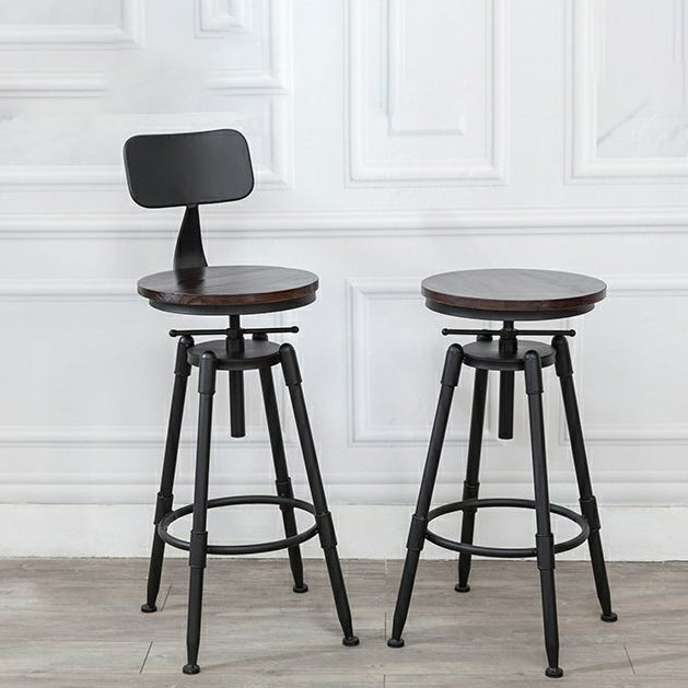 Moderno de estilo redondo Round Barstool Taburete de mostrador de madera con patas de madera