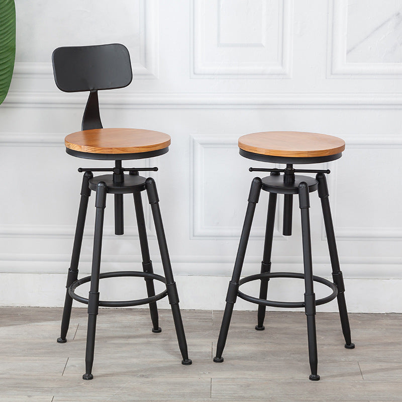 Moderno de estilo redondo Round Barstool Taburete de mostrador de madera con patas de madera
