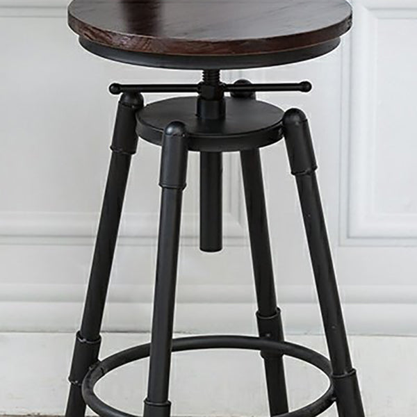 Moderno de estilo redondo Round Barstool Taburete de mostrador de madera con patas de madera