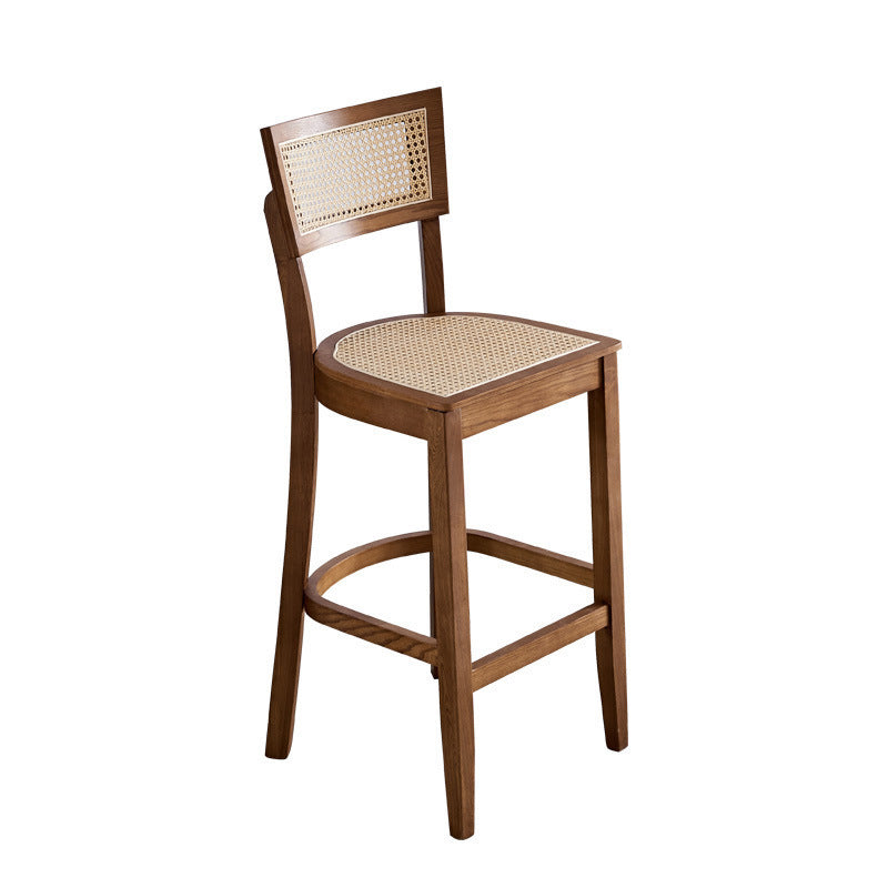 Modern Style Low Back Barstool Wooden Counter Bar Stool with Wood Legs