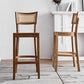 Modern Style Low Back Barstool Wooden Counter Bar Stool with Wood Legs