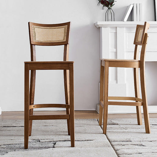 Tabouret de bar en bois de style basse moderne avec des cuisses de bois avec des jambes en bois