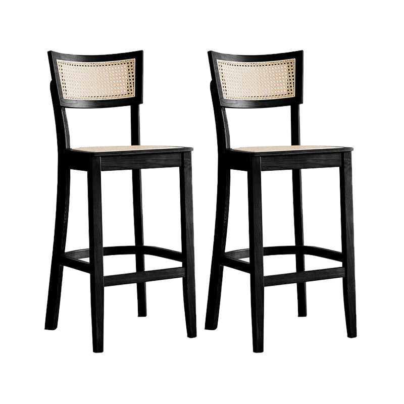 Modern Style Low Back Barstool Wooden Counter Bar Stool with Wood Legs