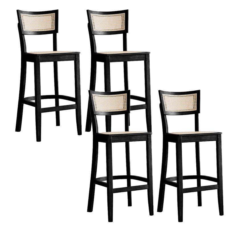 Modern Style Low Back Barstool Wooden Counter Bar Stool with Wood Legs