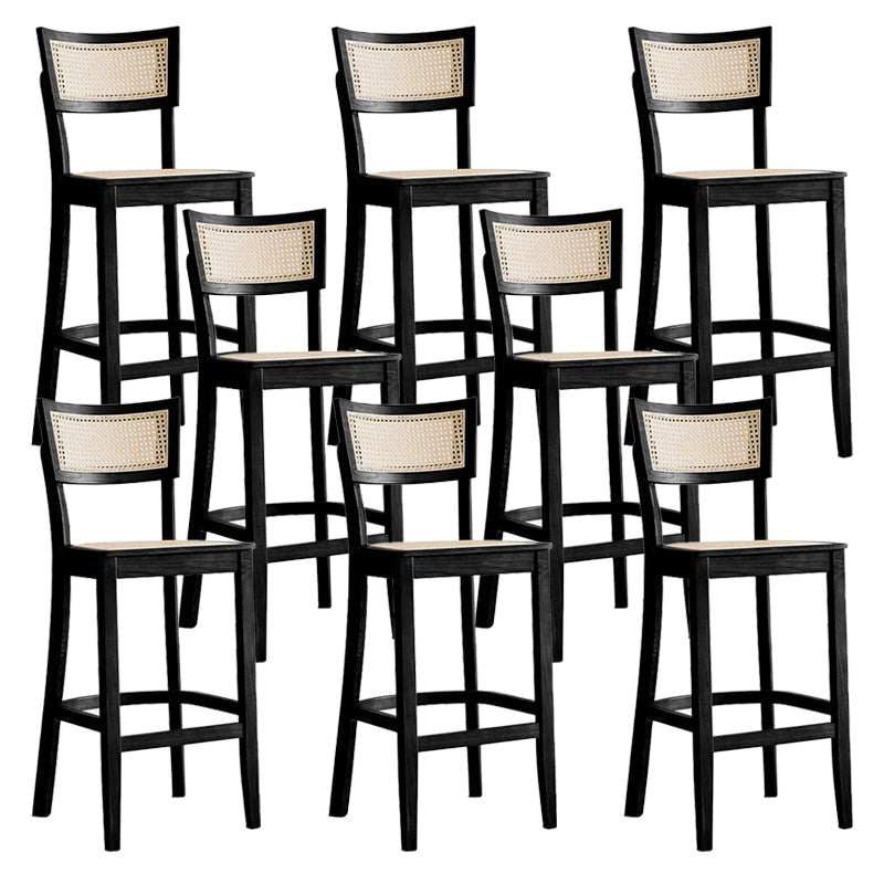 Modern Style Low Back Barstool Wooden Counter Bar Stool with Wood Legs