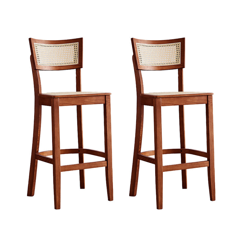Modern Style Low Back Barstool Wooden Counter Bar Stool with Wood Legs