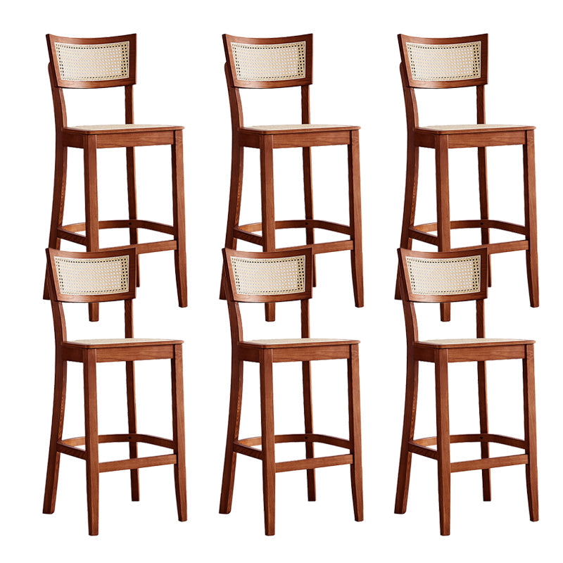 Modern Style Low Back Barstool Wooden Counter Bar Stool with Wood Legs