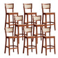 Modern Style Low Back Barstool Wooden Counter Bar Stool with Wood Legs