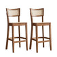Modern Style Low Back Barstool Wooden Counter Bar Stool with Wood Legs