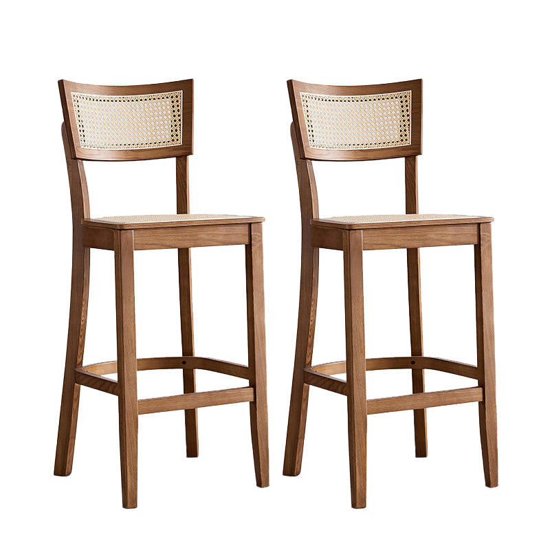 Modern Style Low Back Barstool Wooden Counter Bar Stool with Wood Legs