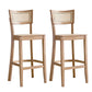 Modern Style Low Back Barstool Wooden Counter Bar Stool with Wood Legs