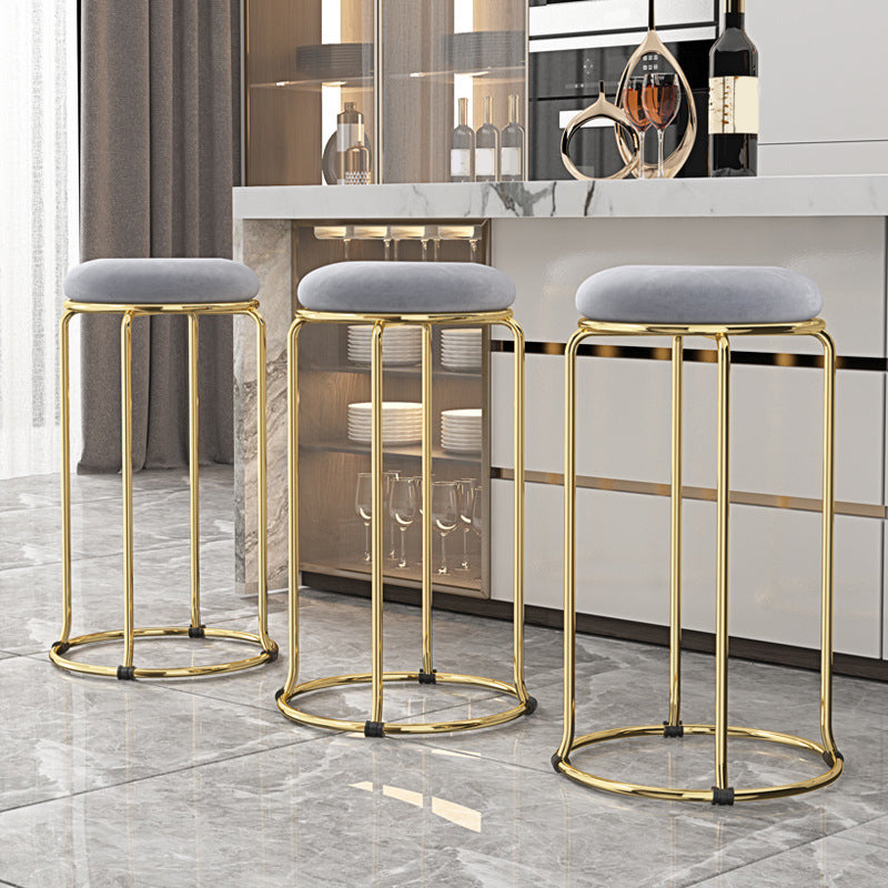 Glam Style Backless Barstool Round Counter Bar Stool with Metal Legs Clearhalo 'Bar Furniture' 'Bar Stools' 'bar_stools' 'furn' 'furn_bar_stools' 'Furniture' 'Kitchen & Dining Furniture' 6832701