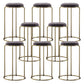 Glam Style Backless Barstool Round Counter Bar Stool with Metal Legs Black 8 Piece Set Clearhalo 'Bar Furniture' 'Bar Stools' 'bar_stools' 'furn' 'furn_bar_stools' 'Furniture' 'Kitchen & Dining Furniture' 6832704