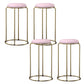 Glam Style Backless Barstool Round Counter Bar Stool with Metal Legs Pinkish Red 4 Piece Set Clearhalo 'Bar Furniture' 'Bar Stools' 'bar_stools' 'furn' 'furn_bar_stools' 'Furniture' 'Kitchen & Dining Furniture' 6832707