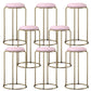 Glam Style Backless Barstool Round Counter Bar Stool with Metal Legs Pinkish Red 8 Piece Set Clearhalo 'Bar Furniture' 'Bar Stools' 'bar_stools' 'furn' 'furn_bar_stools' 'Furniture' 'Kitchen & Dining Furniture' 6832710