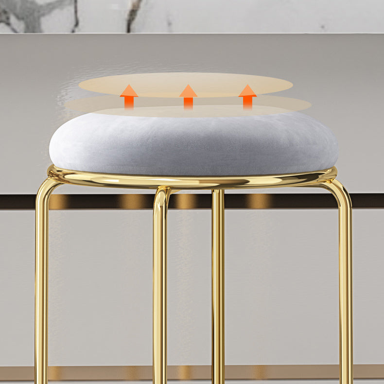 Glam Style Backless Barstool Round Counter Bar Stool with Metal Legs Clearhalo 'Bar Furniture' 'Bar Stools' 'bar_stools' 'furn' 'furn_bar_stools' 'Furniture' 'Kitchen & Dining Furniture' 6832711