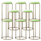 Glam Style Backless Barstool Round Counter Bar Stool with Metal Legs Grass Green Plaid 8 Piece Set Clearhalo 'Bar Furniture' 'Bar Stools' 'bar_stools' 'furn' 'furn_bar_stools' 'Furniture' 'Kitchen & Dining Furniture' 6832714