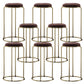 Glam Style Backless Barstool Round Counter Bar Stool with Metal Legs Brown 8 Piece Set Clearhalo 'Bar Furniture' 'Bar Stools' 'bar_stools' 'furn' 'furn_bar_stools' 'Furniture' 'Kitchen & Dining Furniture' 6832716