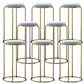 Glam Style Backless Barstool Round Counter Bar Stool with Metal Legs Light Gray 8 Piece Set Clearhalo 'Bar Furniture' 'Bar Stools' 'bar_stools' 'furn' 'furn_bar_stools' 'Furniture' 'Kitchen & Dining Furniture' 6832720