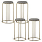 Glam Style Backless Barstool Round Counter Bar Stool with Metal Legs Dark Gray 4 Piece Set Clearhalo 'Bar Furniture' 'Bar Stools' 'bar_stools' 'furn' 'furn_bar_stools' 'Furniture' 'Kitchen & Dining Furniture' 6832721