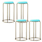 Glam Style Backless Barstool Round Counter Bar Stool with Metal Legs Blue 4 Piece Set Clearhalo 'Bar Furniture' 'Bar Stools' 'bar_stools' 'furn' 'furn_bar_stools' 'Furniture' 'Kitchen & Dining Furniture' 6832723