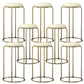 Glam Style Backless Barstool Round Counter Bar Stool with Metal Legs Gray-White 8 Piece Set Clearhalo 'Bar Furniture' 'Bar Stools' 'bar_stools' 'furn' 'furn_bar_stools' 'Furniture' 'Kitchen & Dining Furniture' 6832726